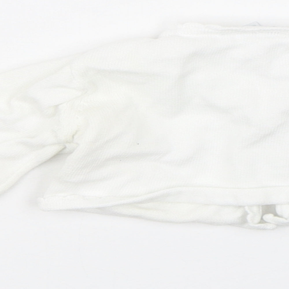 Bluezoo Girls White Cardigan Jumper Size 3-6 Months