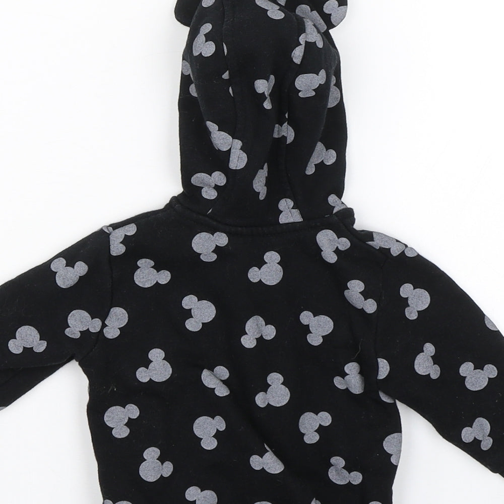 George Baby Black Polka Dot Full Zip Jumper Size 0-3 Months - Disney