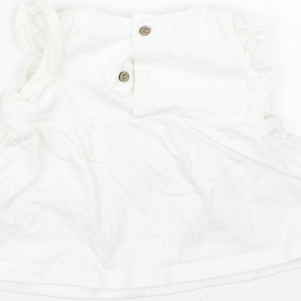 TU Girls White Tank Dress Size 3-6 Months - Rabbits