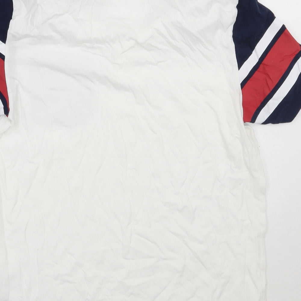 ASOS Mens White Striped Polo Size S