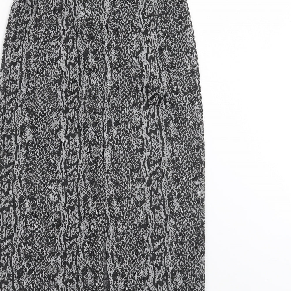 Stradivarius Womens Grey Animal Print Straight & Pencil Skirt Size S