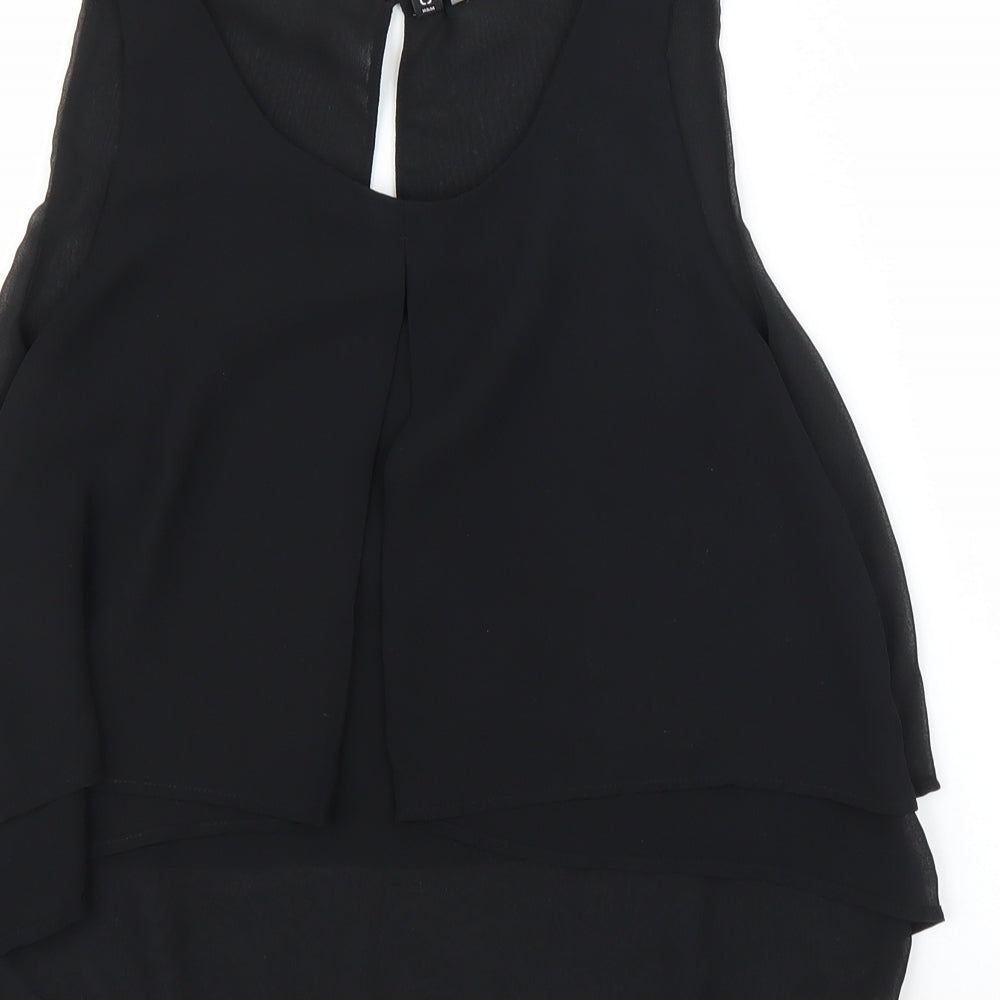 H&M Womens Black Basic Blouse Size 8