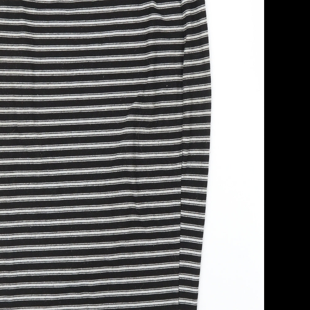 Primark Womens Black Striped Straight & Pencil Skirt Size 8