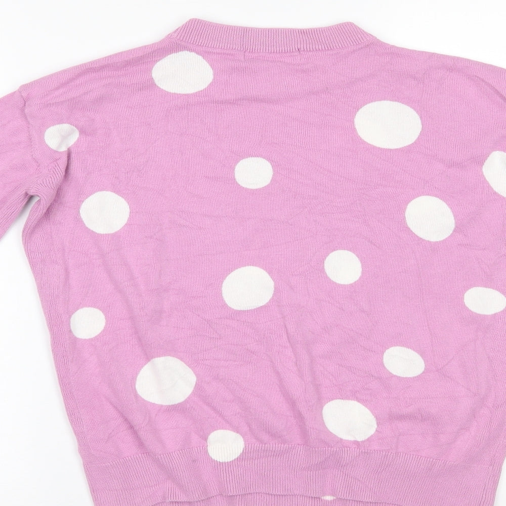 Marks & Spencer Womens Pink Polka Dot Pullover Jumper Size XS