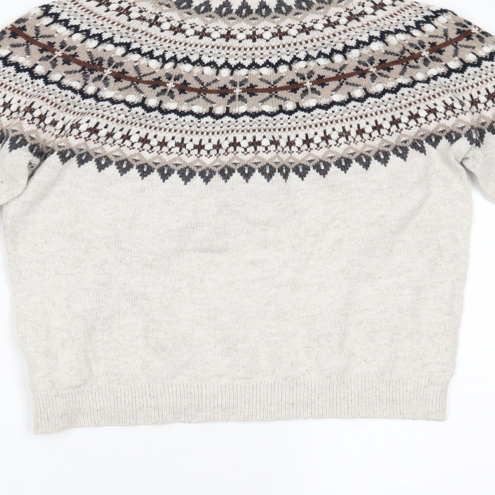 H&M Mens Beige Henley Jumper Size S
