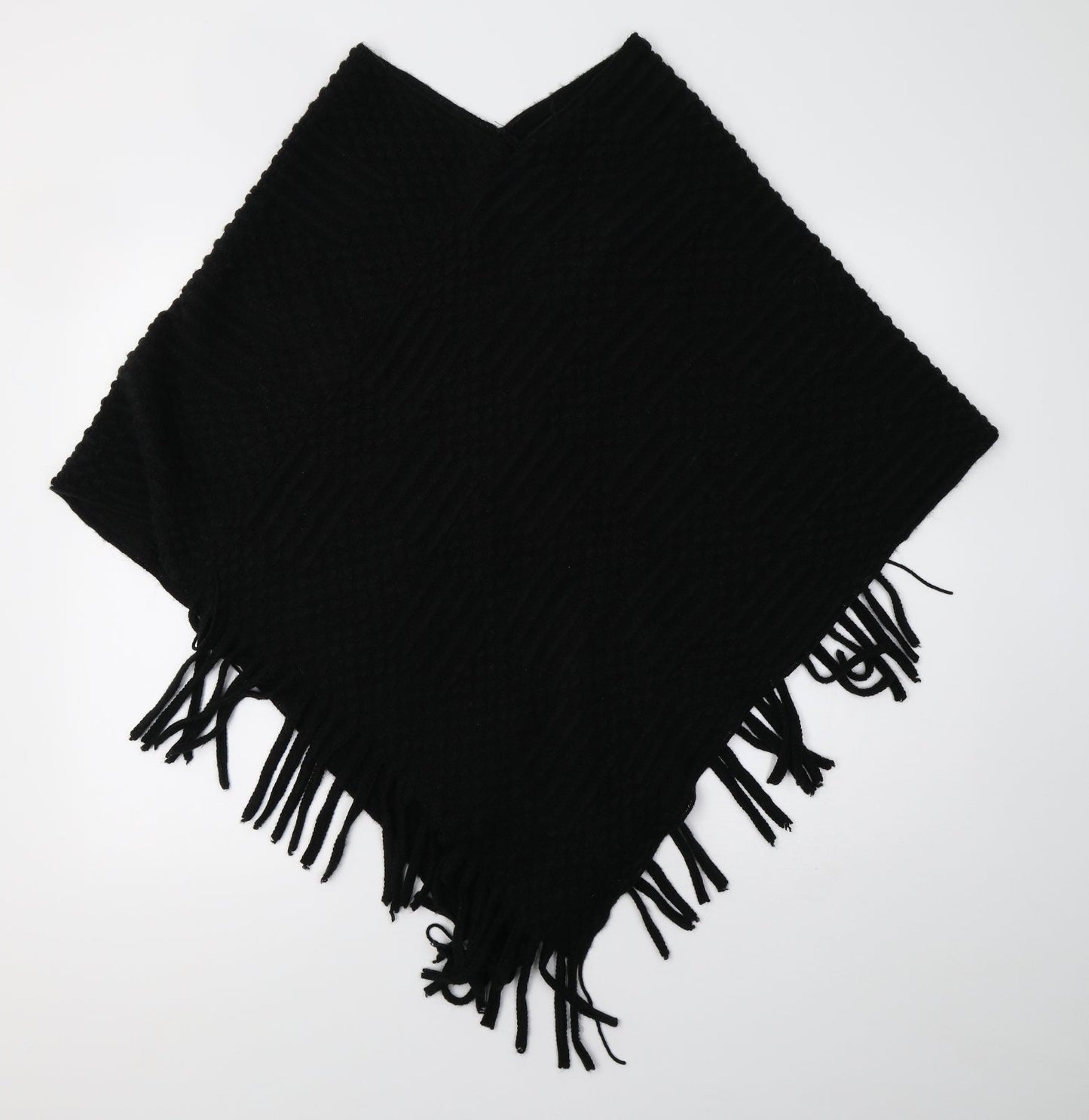 izabel london Womens Black Knit Shawl/Wrap