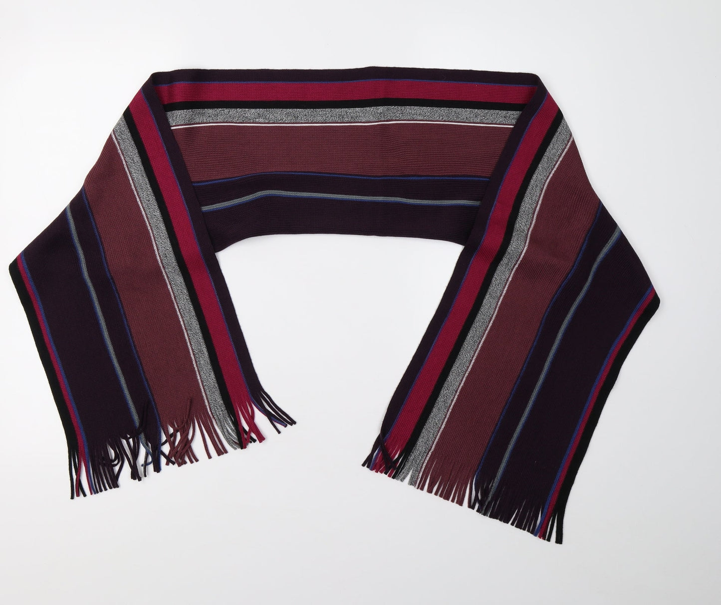 Preworn Womens Purple Striped Knit Scarf