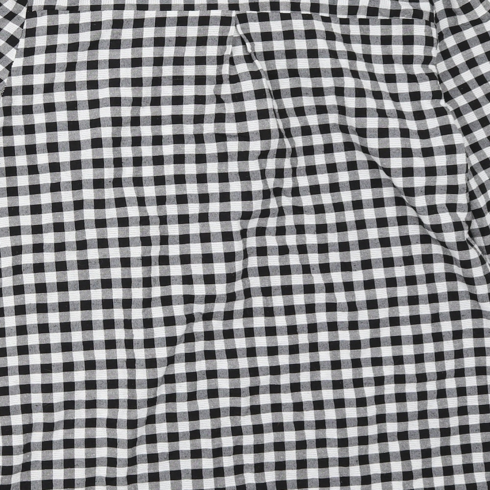 Foresta bella Womens Black Check Basic Button-Up Size S