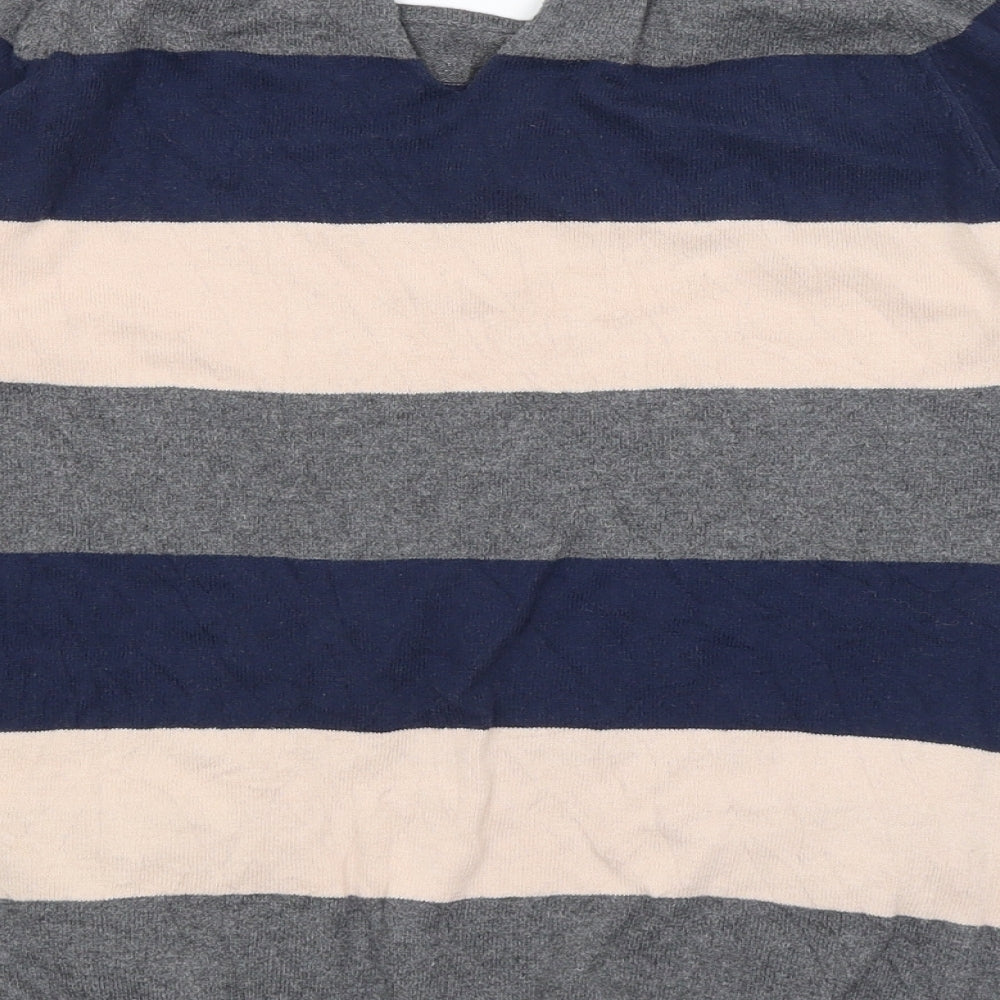 VERO MODA Womens Grey Striped Basic T-Shirt Size S
