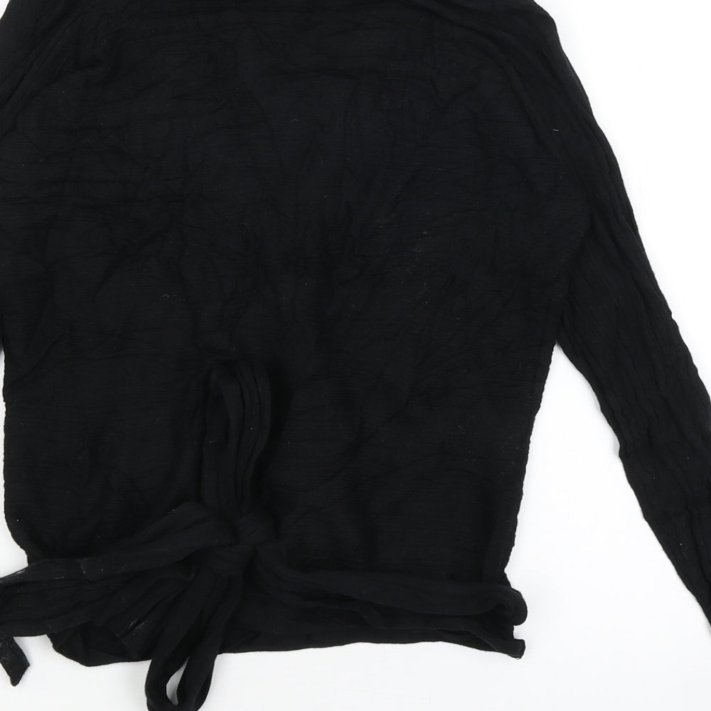 Jeff & Co Womens Black Wrap Jumper Size 12