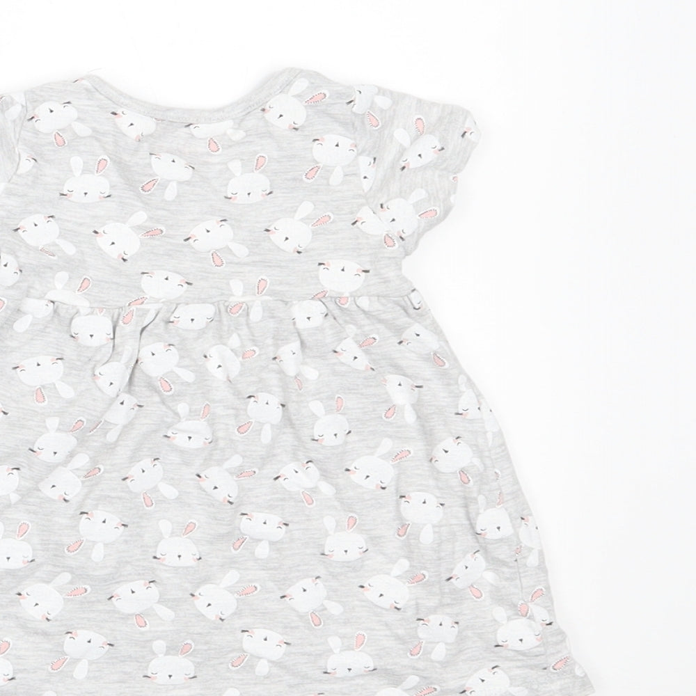 Lullaby Girls Grey Geometric A-Line Size 0-3 Months - rabbitsa