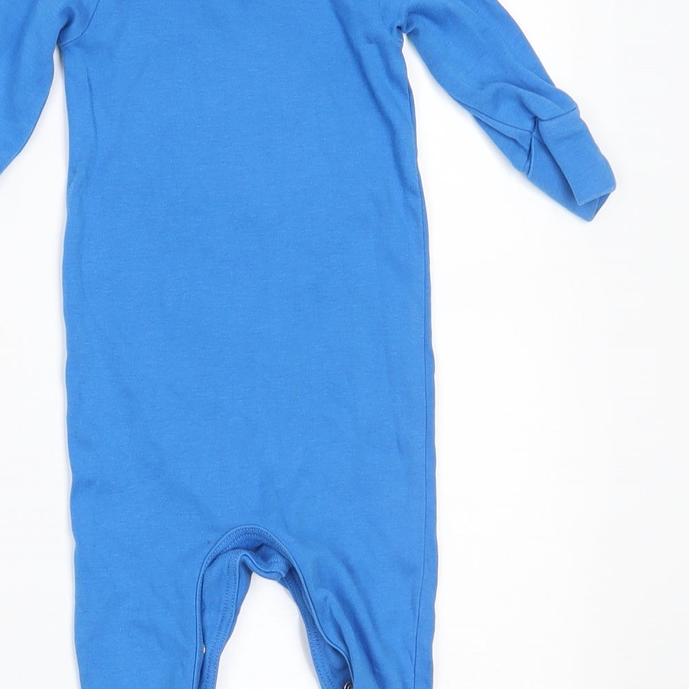 NEXT Boys Blue Babygrow One-Piece Size 0-3 Months - BUILT IN MITTENS