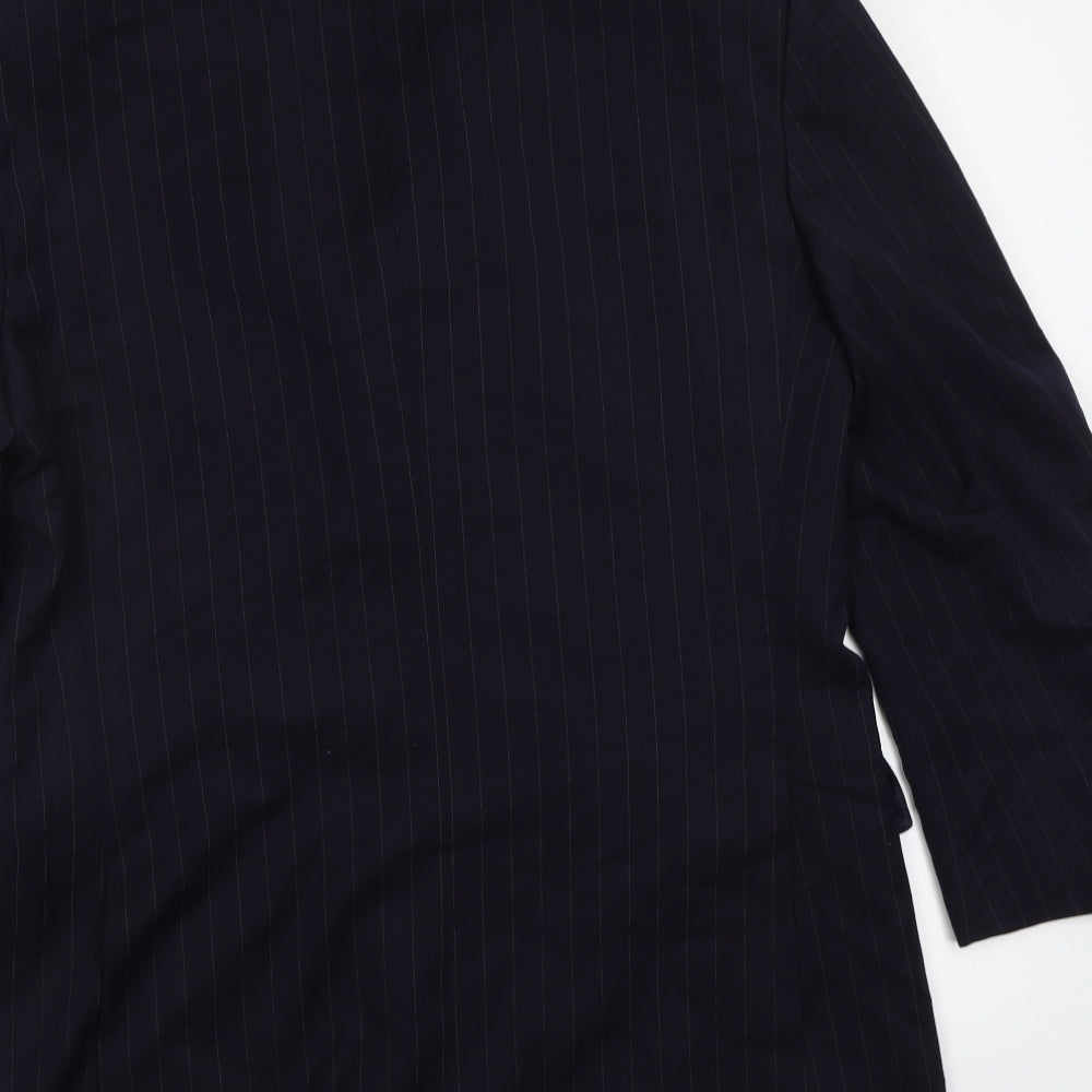 Preworn Mens Blue Striped Jacket Blazer Size 40