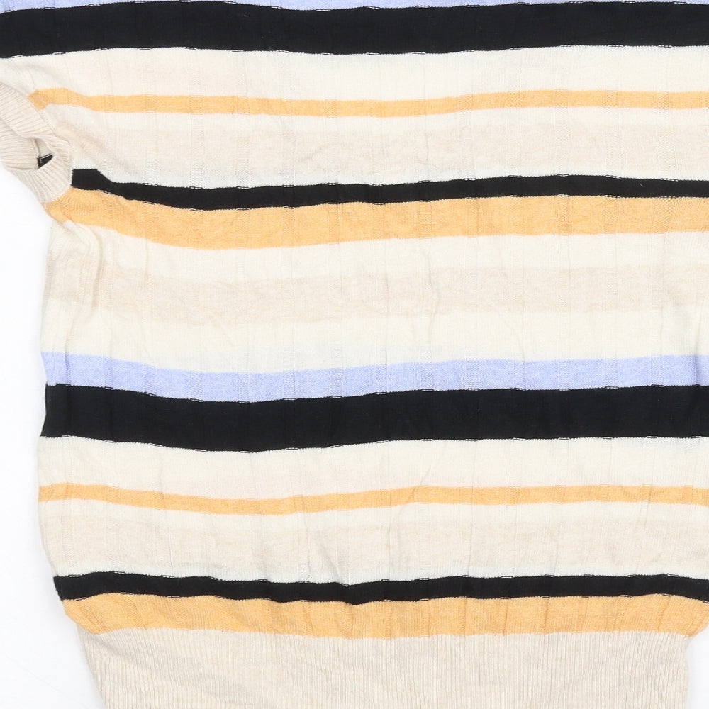 Marks & Spencer Womens White Striped Basic T-Shirt Size S