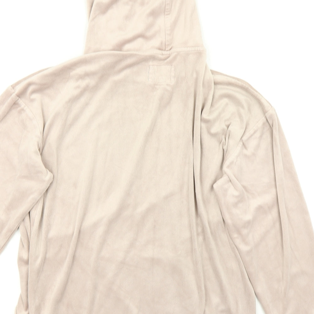 NEXT Womens Pink Velvet Pullover Hoodie Size S