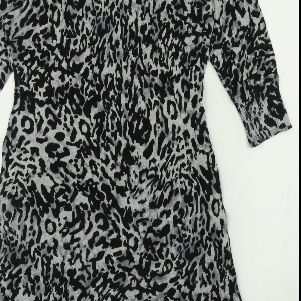 M&Co Womens Multicoloured Animal Print A-Line Size S