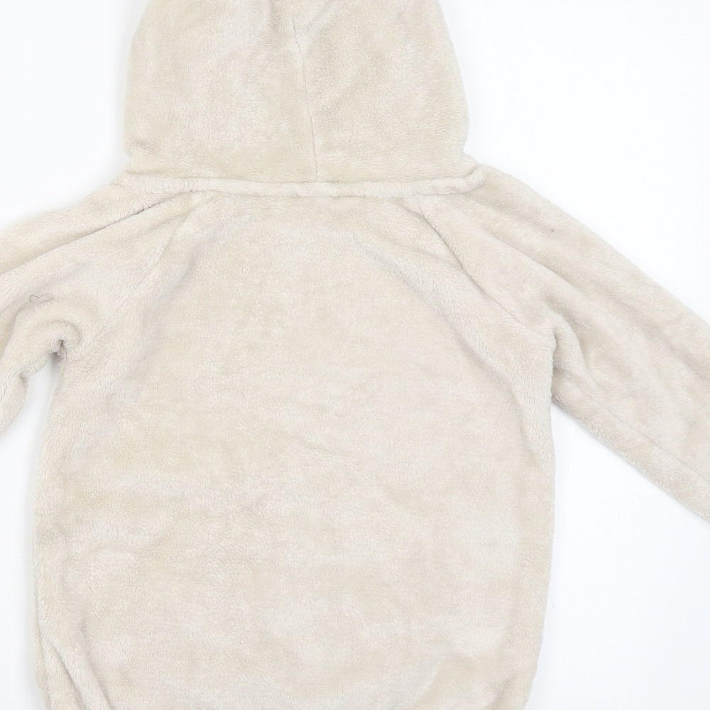 H&M Girls Beige Pullover Hoodie Size 5-6 Years - Raindeer