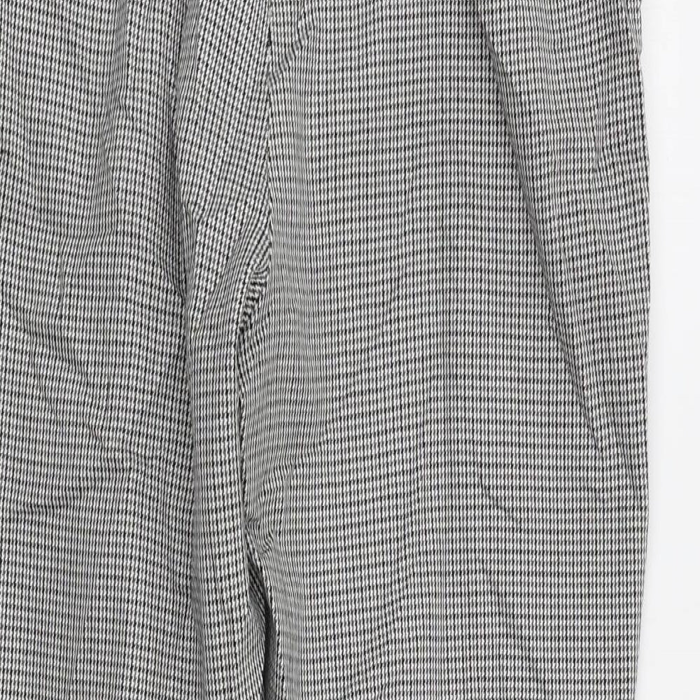 M&S Womens Grey Check Trousers Size 10 L23 in