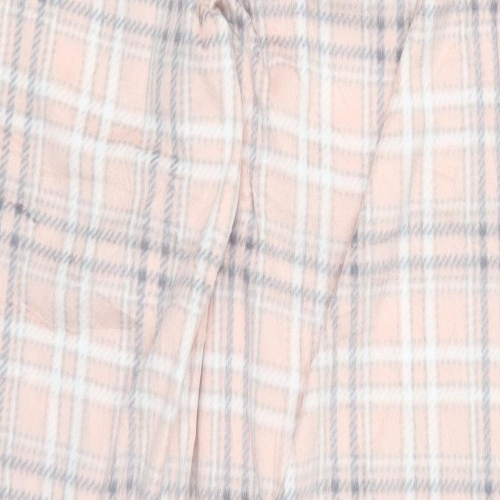 Marks and Spencer Womens Pink Check Trousers Size L L29.5 in - Loungewear