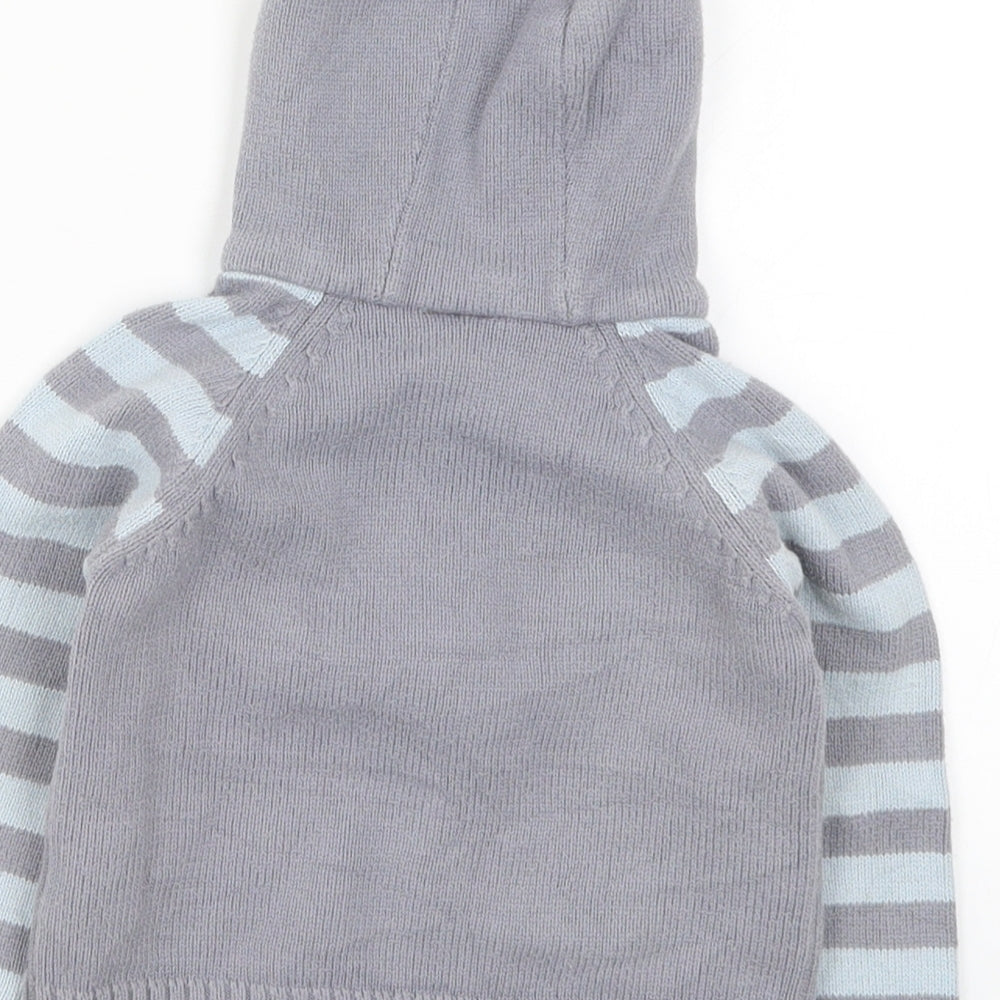 Cherokee Boys Blue Striped Knit Full Zip Jumper Size 12-18 Months