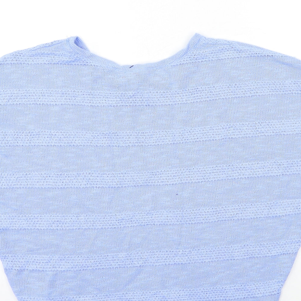 New Look Womens Blue Knit Pullover Jumper Size S