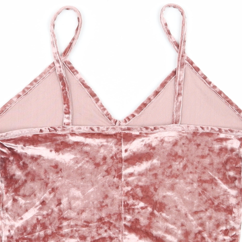 Sparkle & Fade Womens Pink Basic Tank Size XS