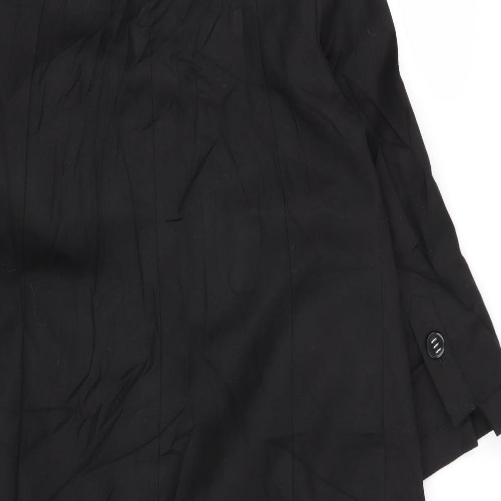 Signature Womens Black Overcoat Coat Size 8