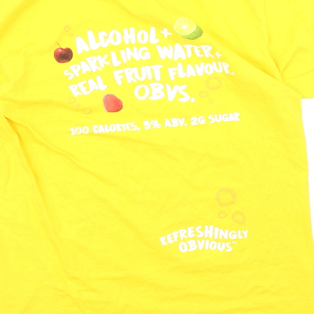 Fruit of the Loom Womens Yellow Basic T-Shirt Size S