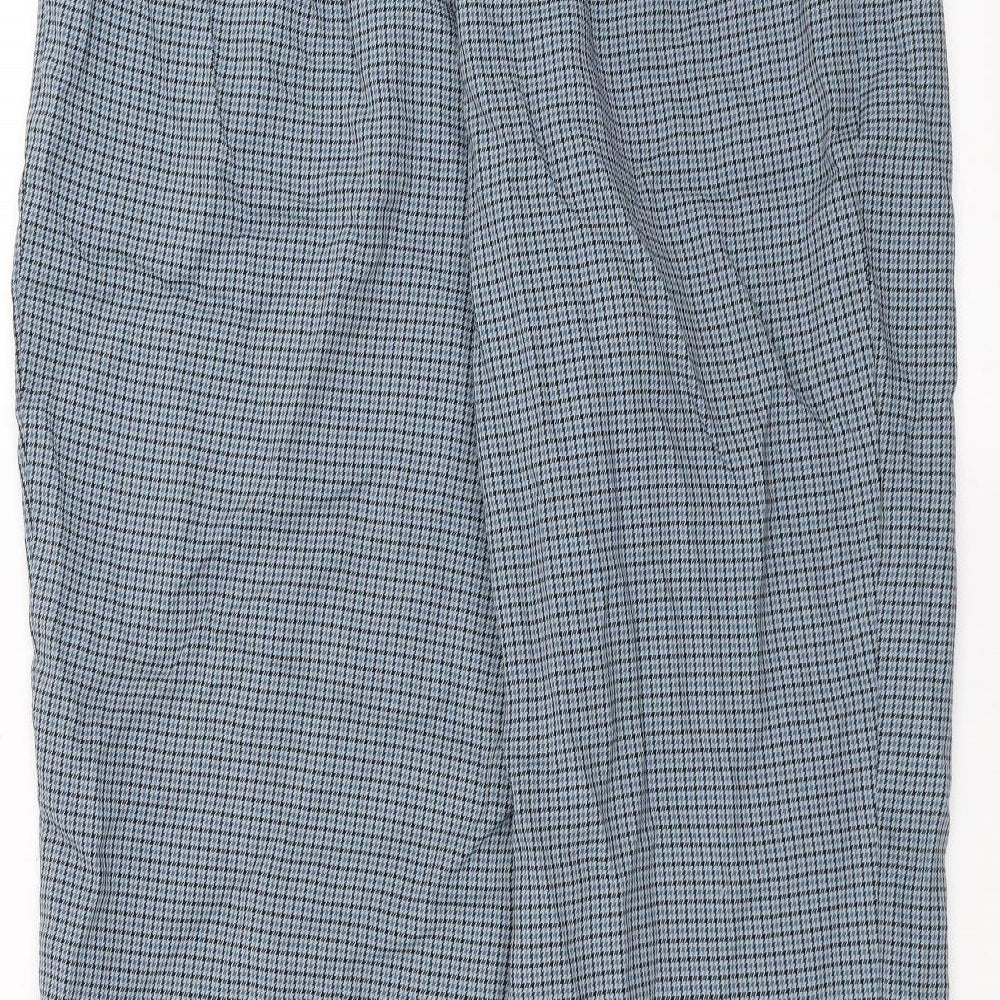 Preworn Womens Blue Houndstooth Trousers Size 36 in L27 in