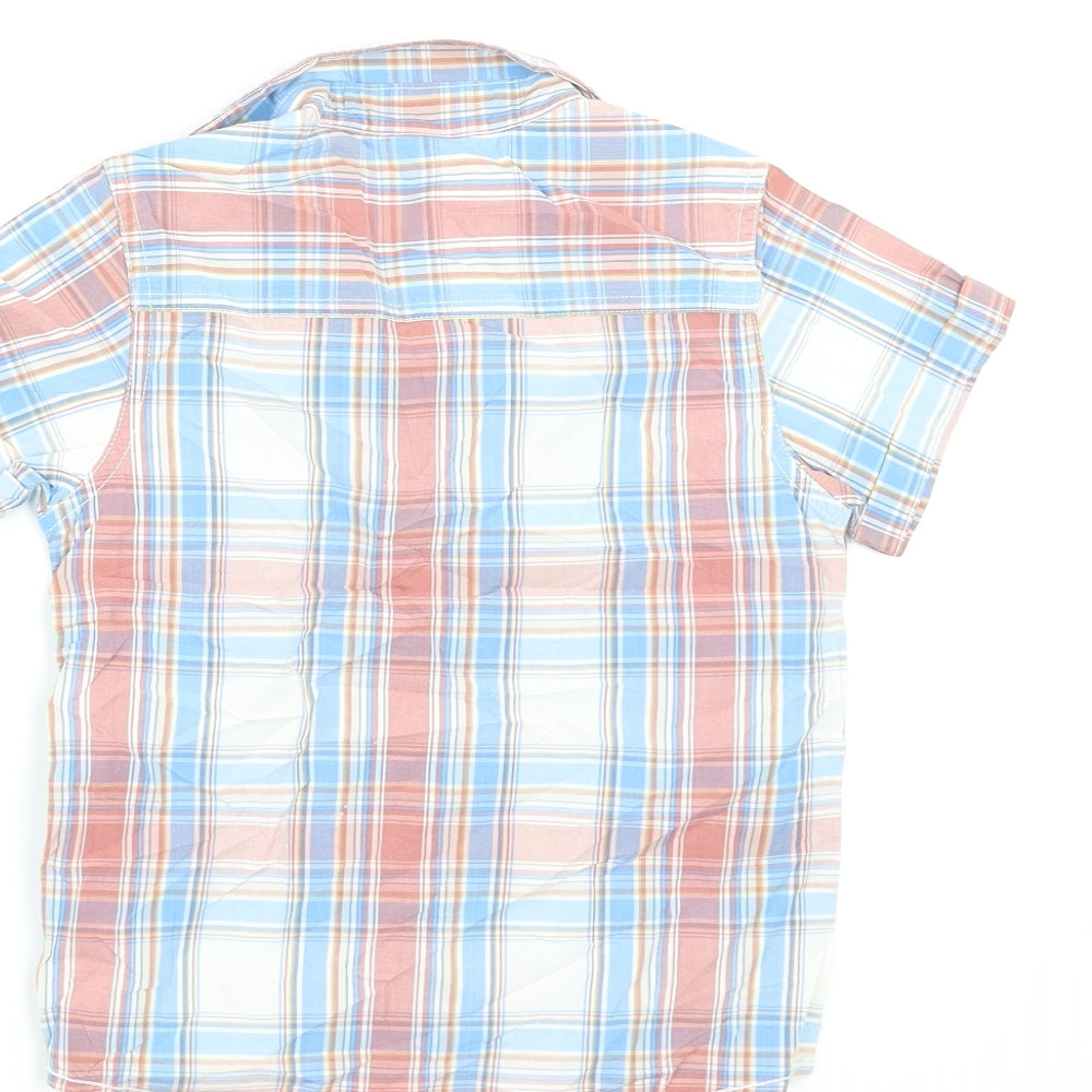 NEXT Boys Blue Plaid Basic Button-Up Size 5 Years