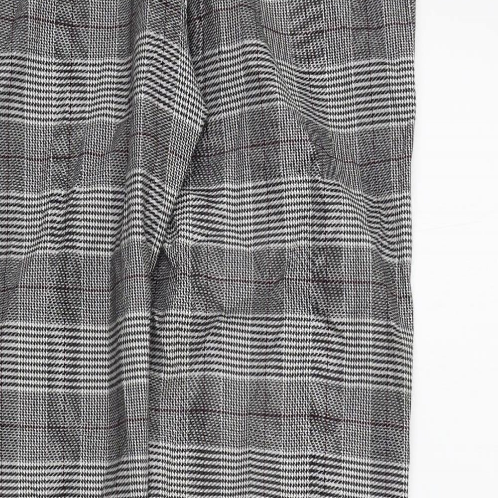 Mauvais Womens Black Check Trousers Size L L28 in