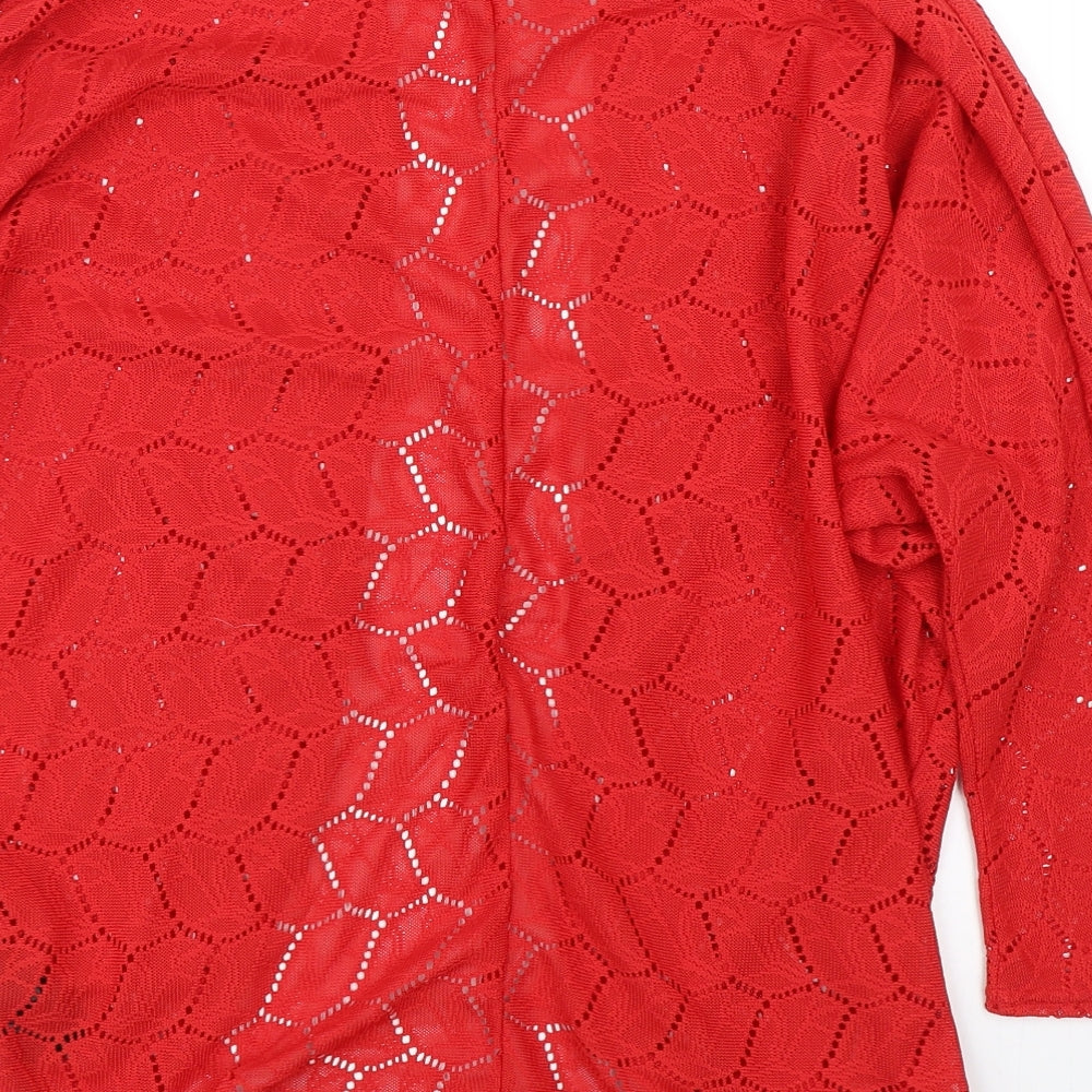 H&M Womens Red Floral Cardigan Jumper Size XS
