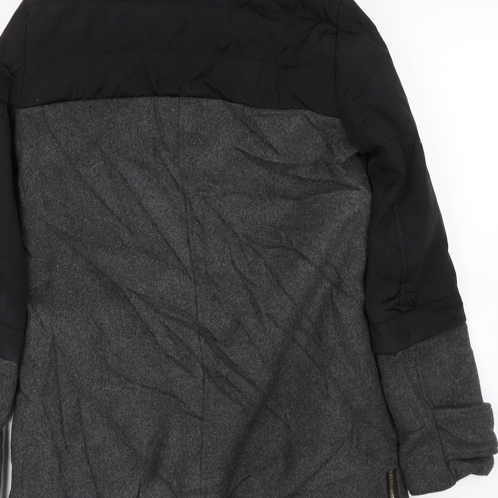 Zara Womens Grey Overcoat Coat Size S
