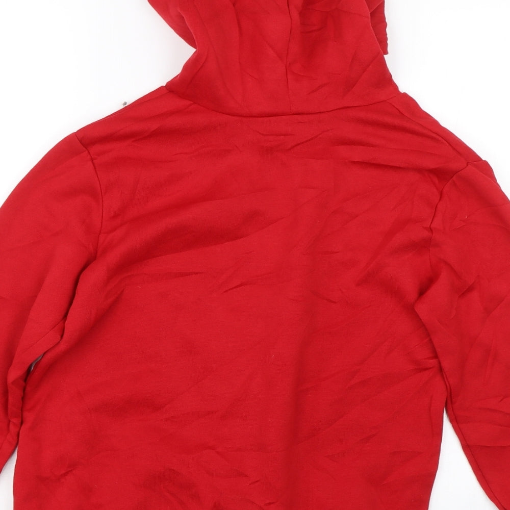 Preworn Boys Red Pullover Hoodie Size 9-10 Years