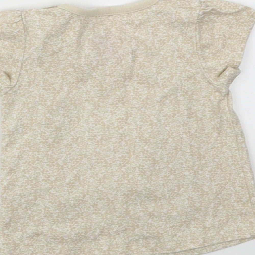 TU Girls Beige Basic T-Shirt Size 0-3 Months