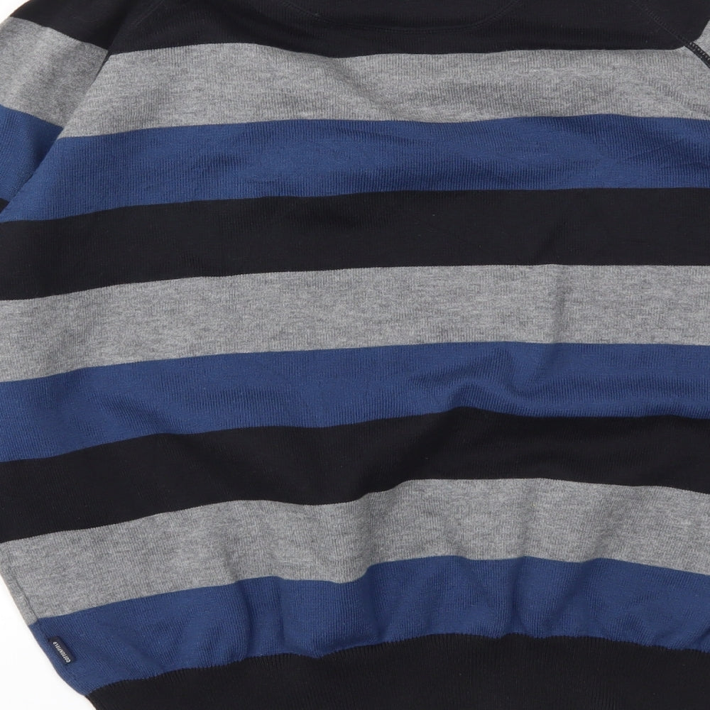 LAKE HOCKEY Mens Blue Striped Pullover Sweatshirt Size L
