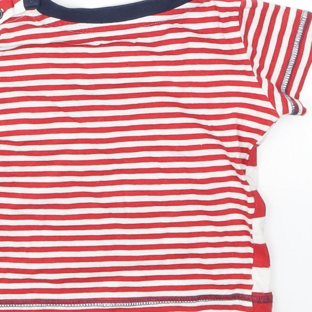 Matalan Boys Red Striped Basic T-Shirt Size 6-9 Months