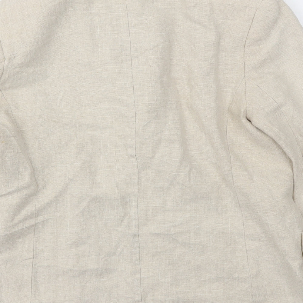 Platinum Womens Beige Jacket Blazer Size 12
