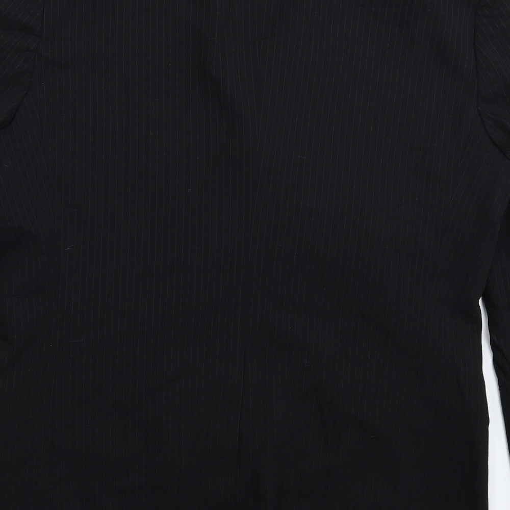River Island Mens Black Striped Jacket Suit Jacket Size 40