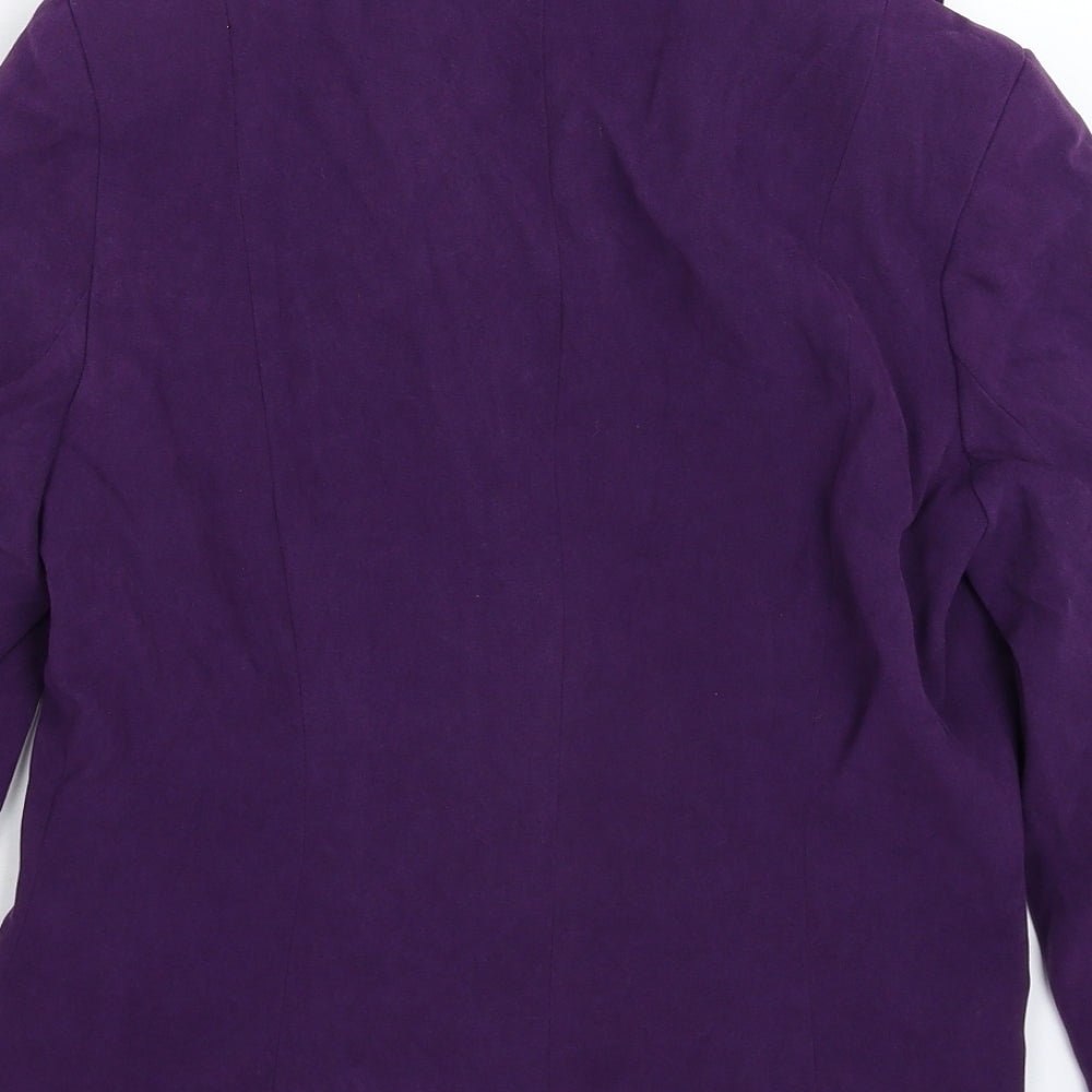 EWM Womens Purple Jacket Blazer Size 10