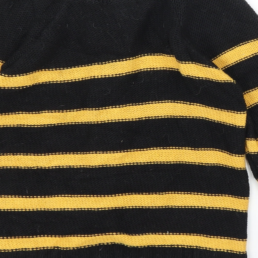 Oysis Girls Black Striped Cardigan Jumper Size 12 Years