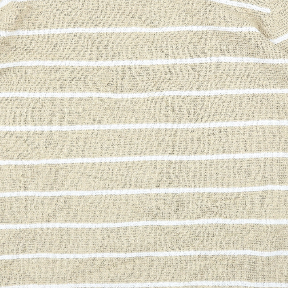 Elisabeth Womens Beige Striped Pullover Jumper Size L