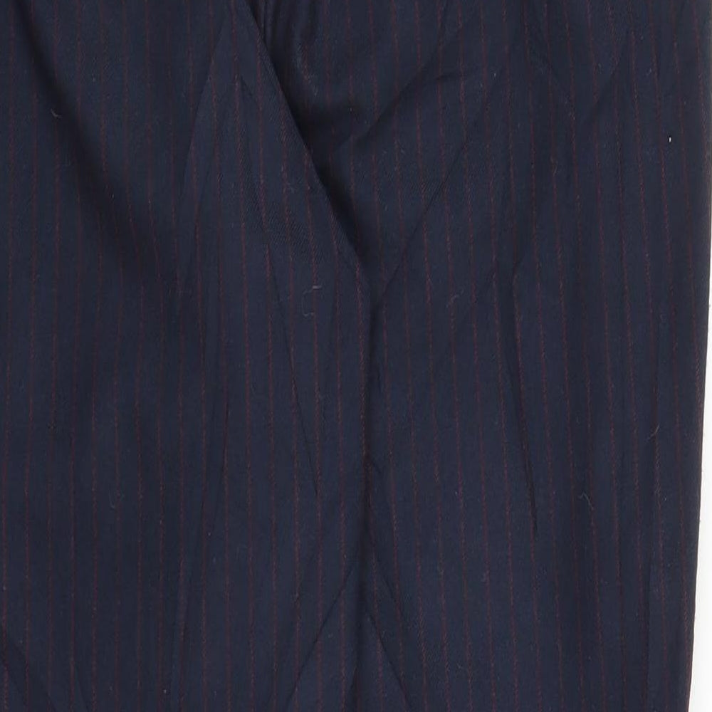 Zara Womens Blue Striped Capri Trousers Size M L24 in