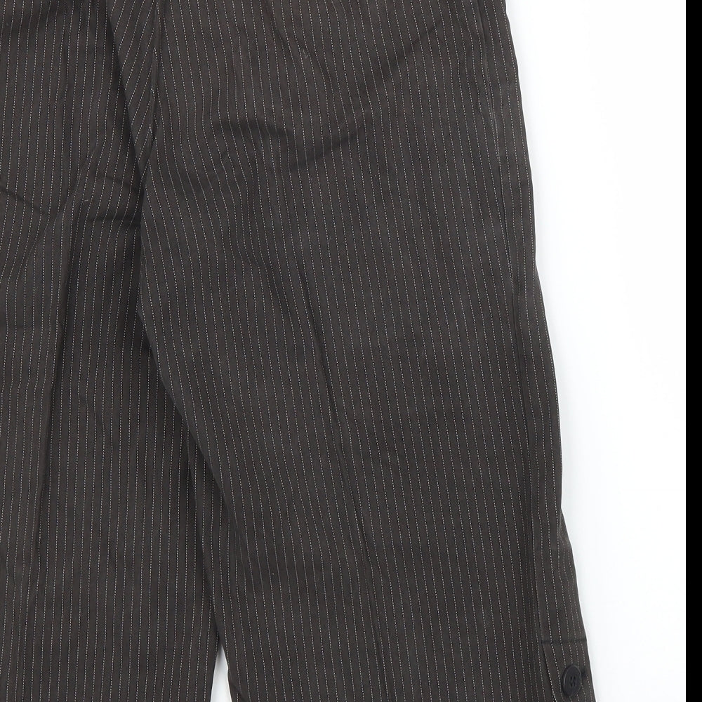 M&S Womens Brown Striped Capri Trousers Size 12