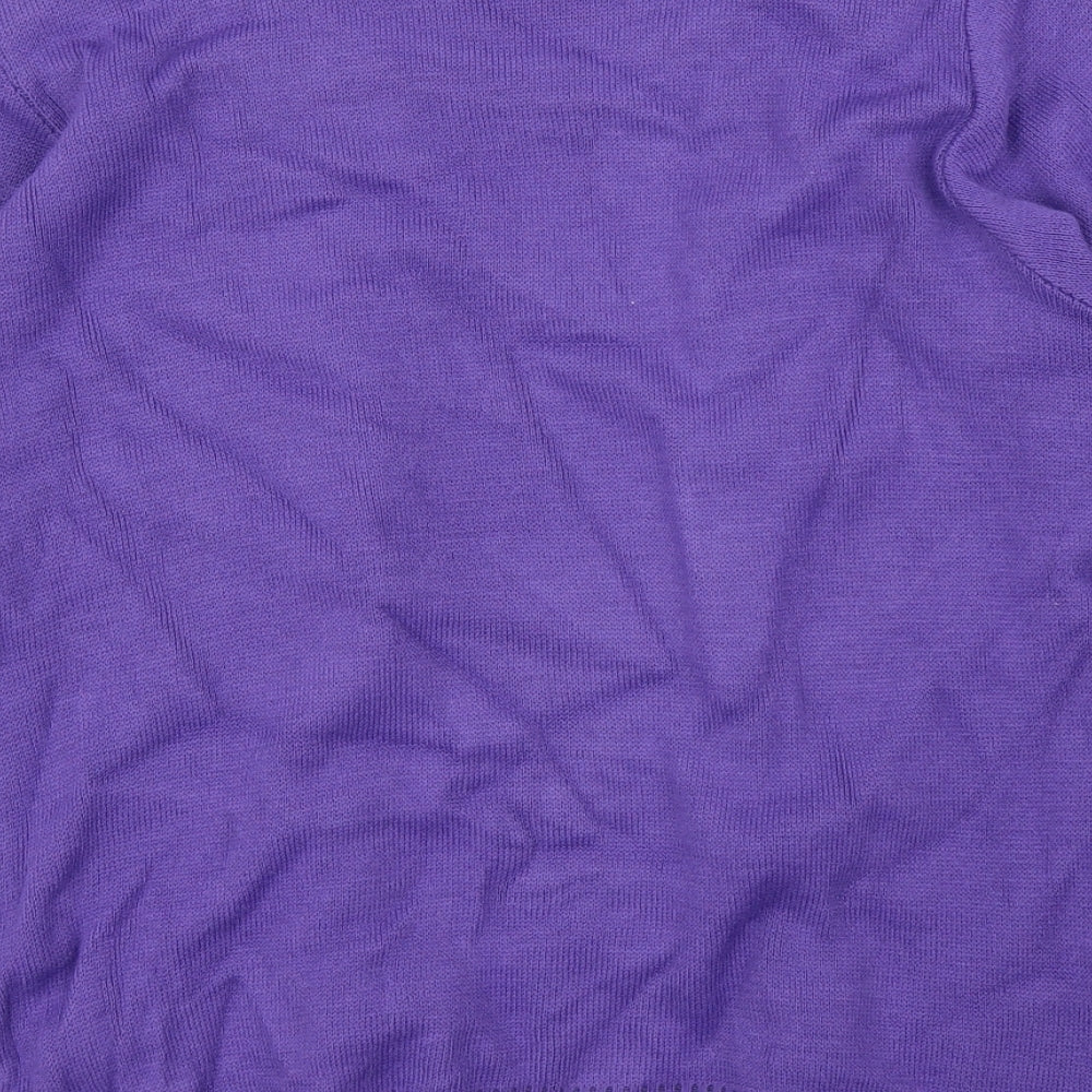 Pure and Natural Womens Purple Argyle/Diamond Pullover Jumper Size S