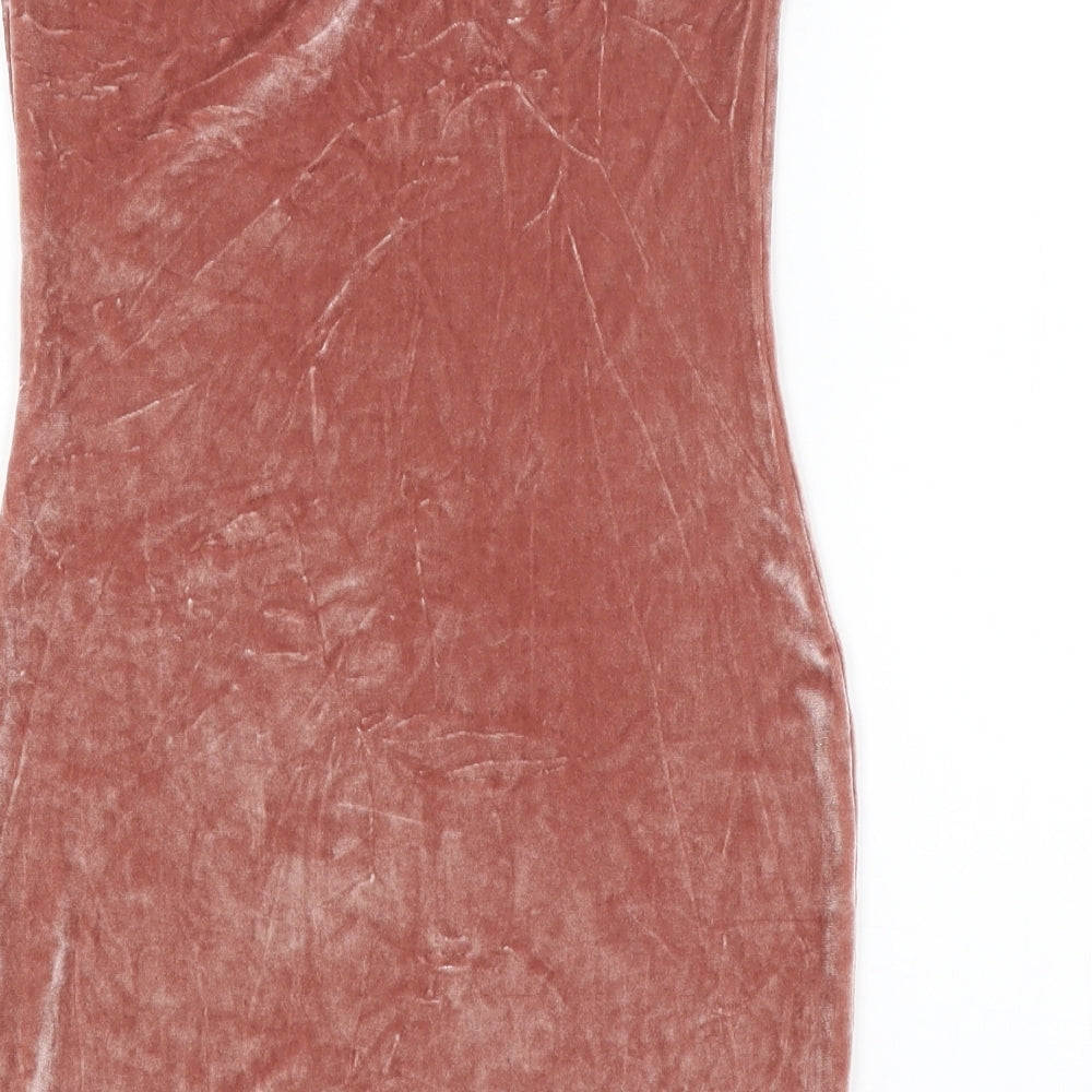 Boohoo Womens Pink Bodycon Size 8