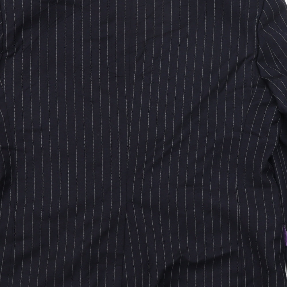 Fellini Mens Blue Striped Jacket Blazer Size L