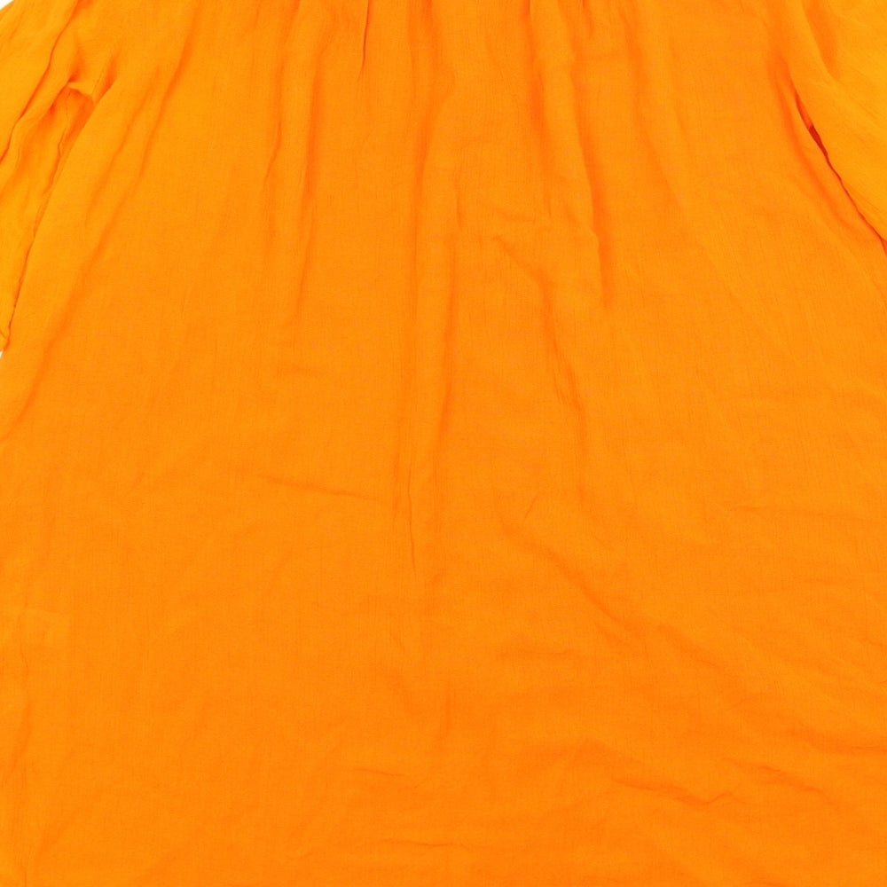 Matalan Womens Orange Basic Button-Up Size S