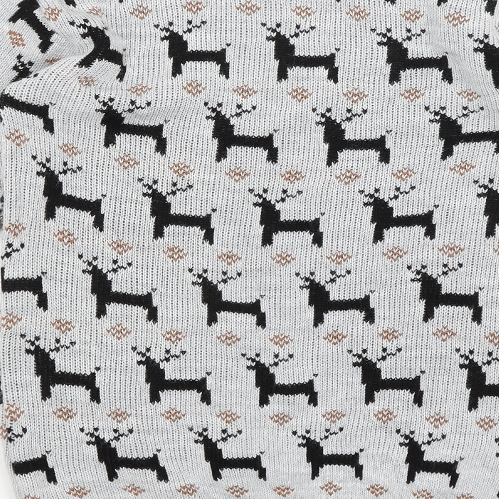 Alessandra Saroshi Womens Grey Pullover Jumper Size M - Reindeer