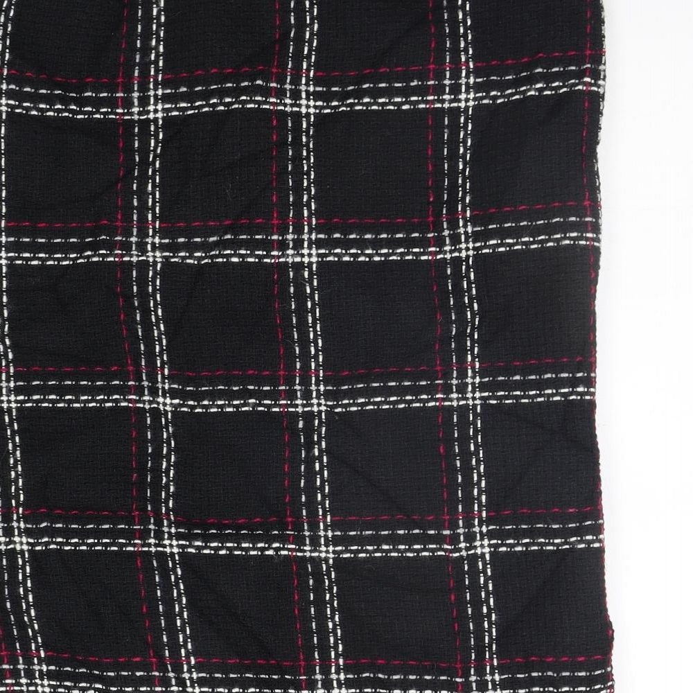FLORNCE + FRED Womens Black Check A-Line Skirt Size 10